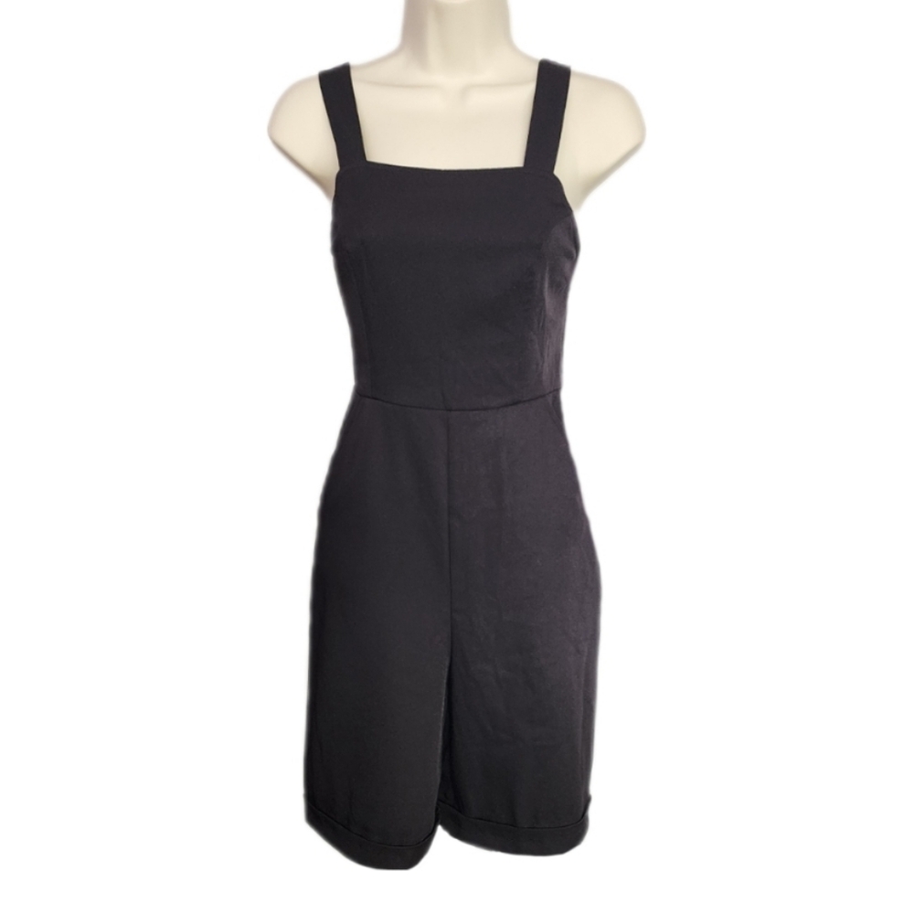 Urban Outfitters Romper Dressy Cuffed Hem Custom Upcycled Black Size XS